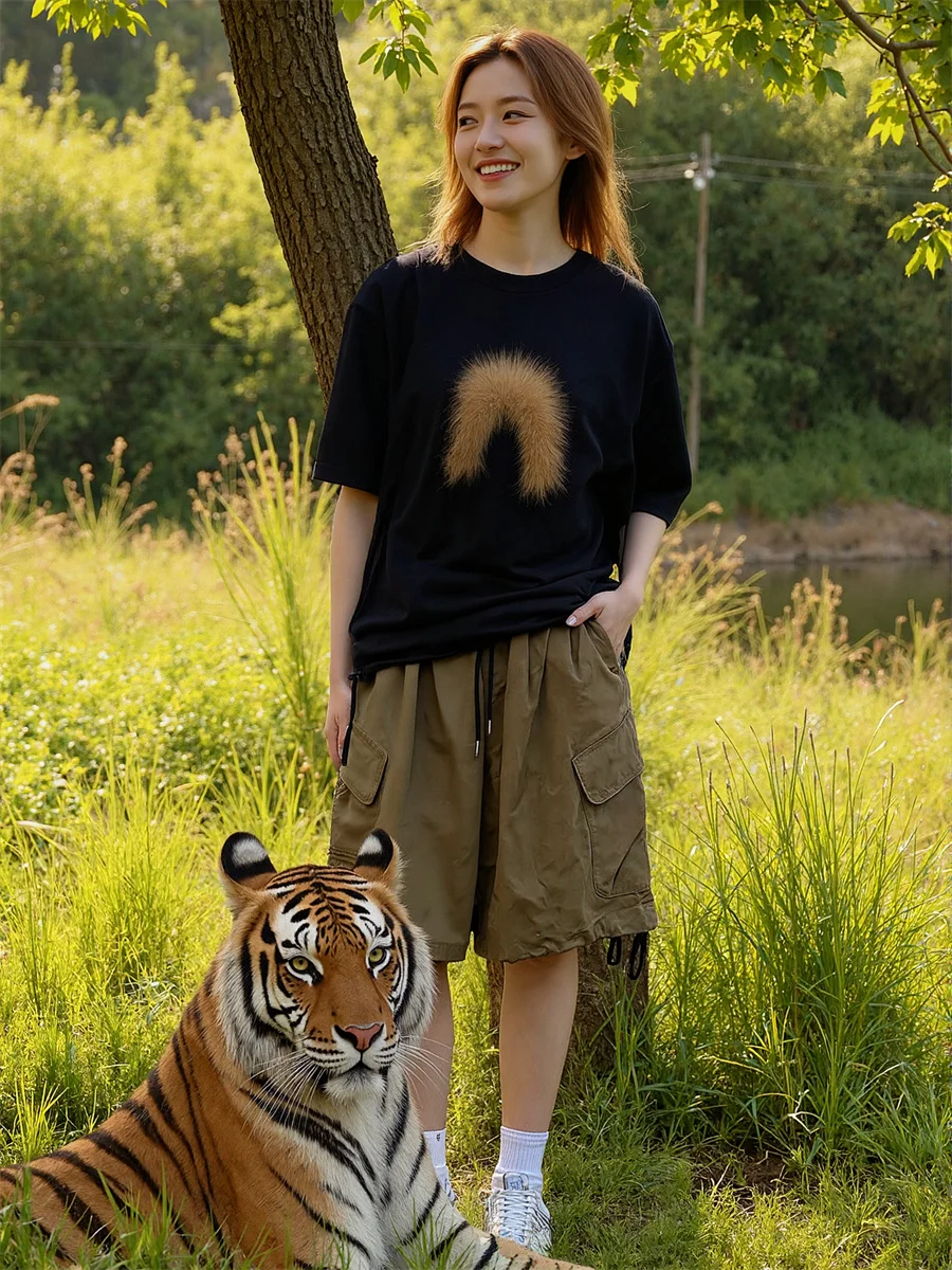 Shorts mit weitem Bein und mehreren Taschen für Damen, schwarze Spitze, Mini-Shorts, ästhetisch, niedlich, stilvoll, für Mädchen, Schule, Kawaii, Rüschen, trendige Slim-Fit