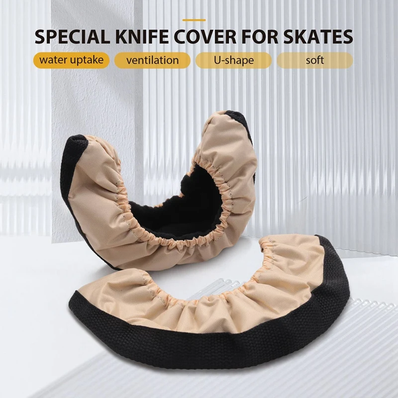 1 Pair Skate Blade Protector Guard Ice Skate Blade Covers Skating Soakers Cover Blades For Ice Skates Yellow