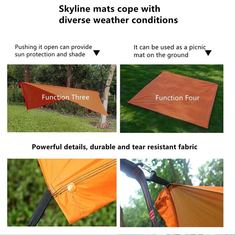 Multi Functional Portable Outdoor Garden Camping Hammocks For Tourist Travel Sleeping Hanging Hammock Swing Awnings Mat