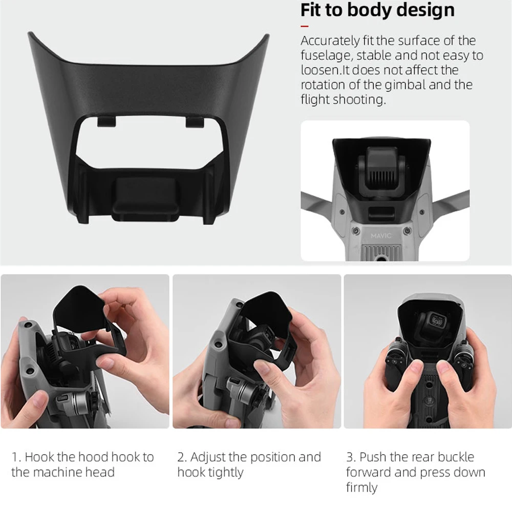 Lens Sun Hood Proteção para DJI Mavic Air 2, 2S, Tampa da Lente, Sun Visor, Pára-sol, Anti-Glare Gimbal, Camera Guard Cap, Drone Acessório