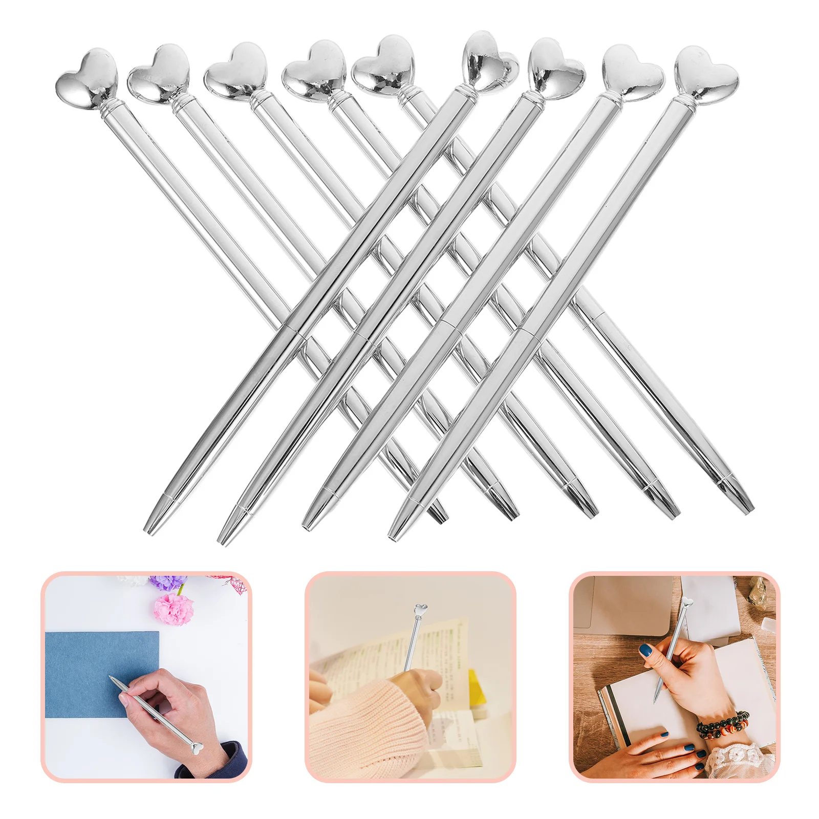 

10 шт. милые декоративные ручки в форме сердца, шариковая ручка на День святого Валентина для женщин, День святого Валентина