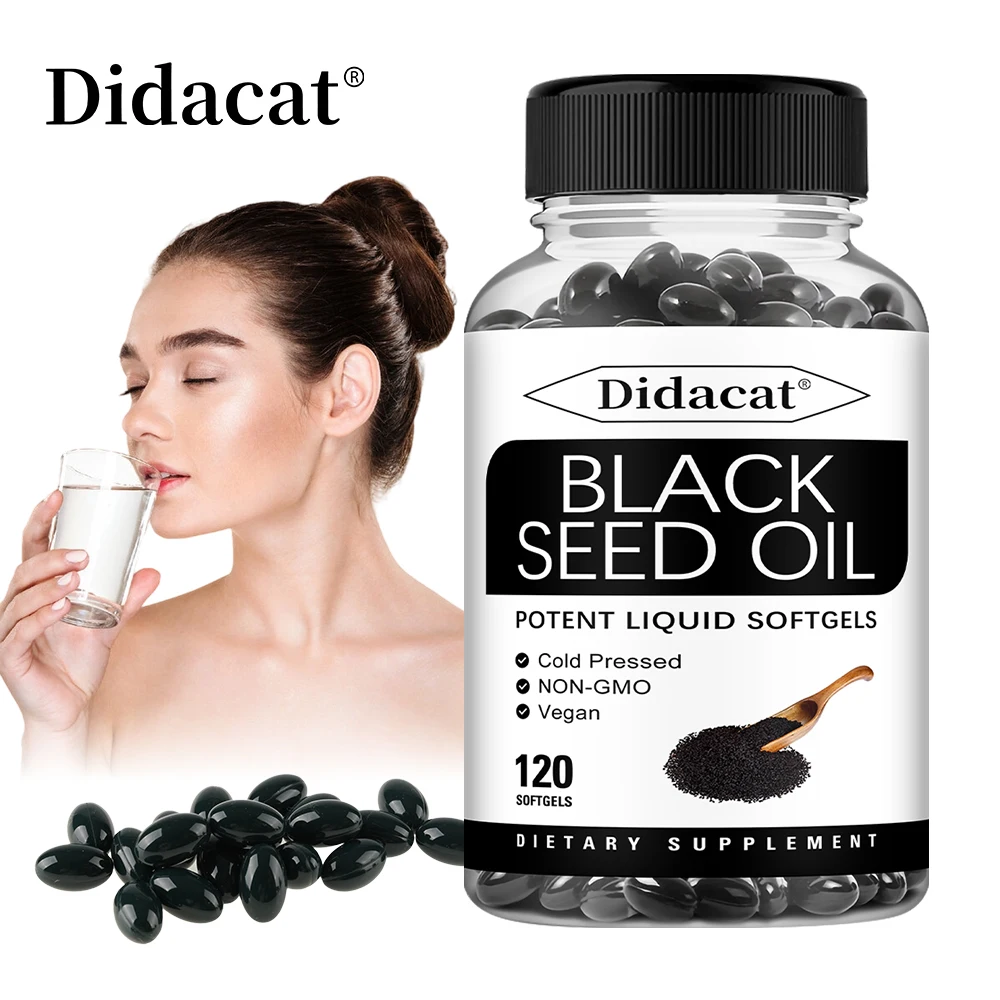 

Vegan Black Seed Oil Capsules - Supports Immune, Joint, Digestive, Hair, Skin Health - Non-GMO, Gluten Free Supplement