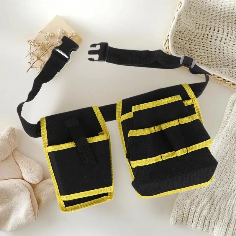 360 Rotating Electrician Tool Bag Waterproof Adjustable Waist Belt Pouch Multiple Pockets Wear-resistant Tools Storage Bag