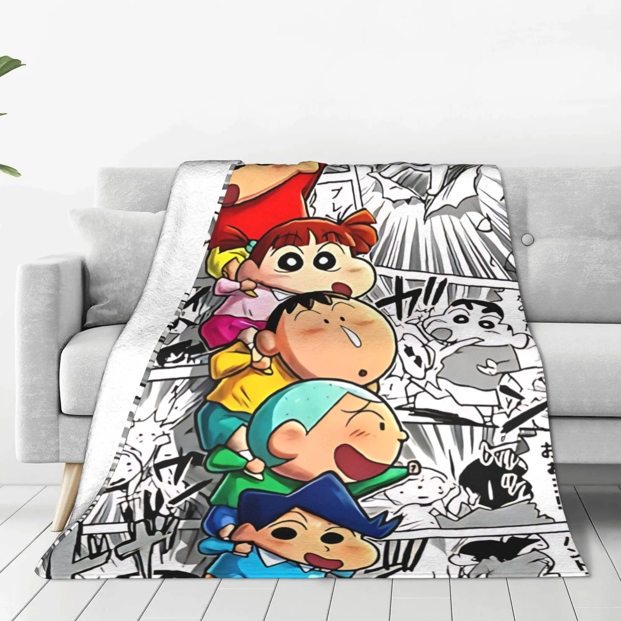 1PC Crayon Shin chan‌s  Winter Blankets for Adults Bedding Home Interior Sofa Knee