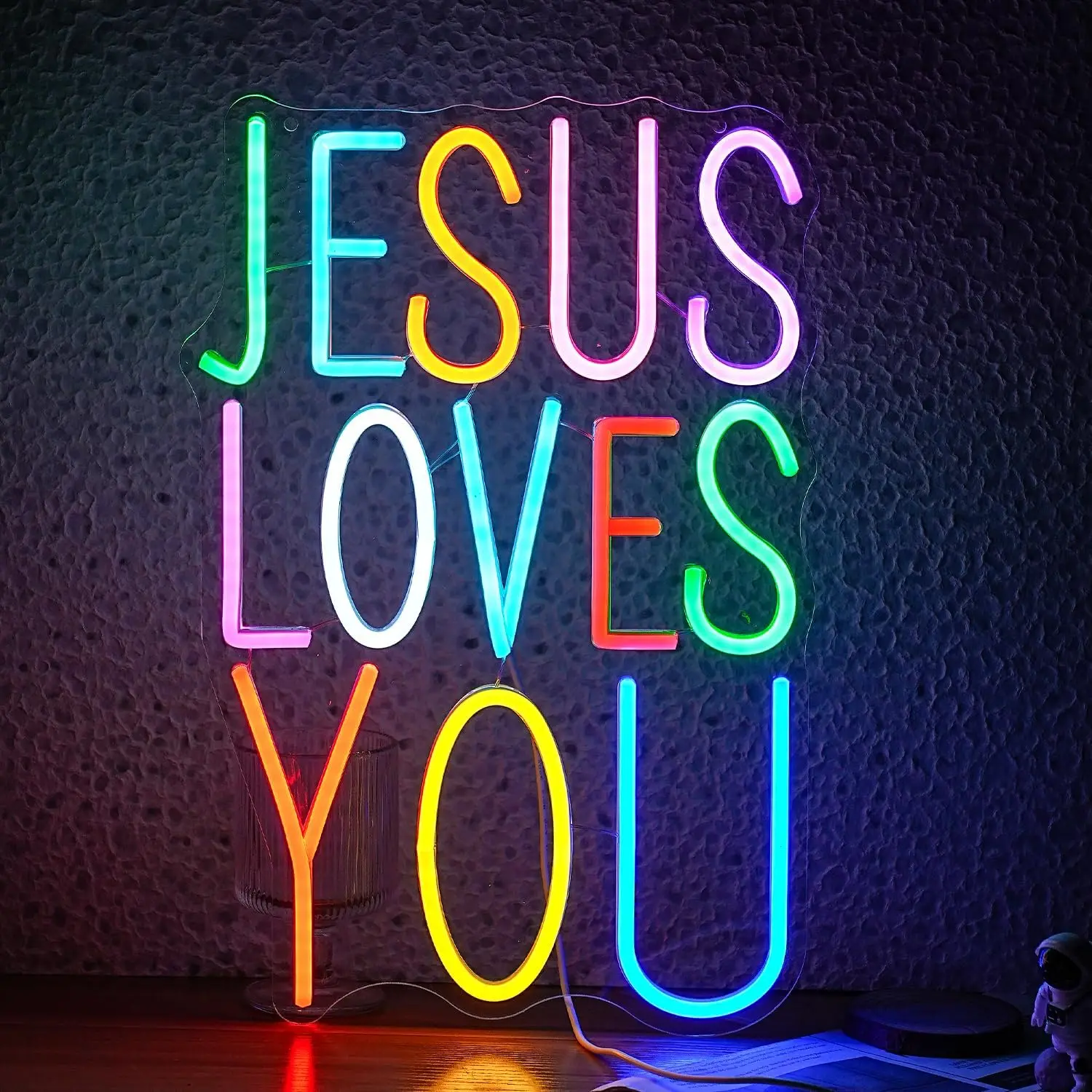 

Jesus Loves You Neon Light USB Dimmab Home Decoration LED for Home Christ Church Wedding Birthday Party Decor Personalized Gift