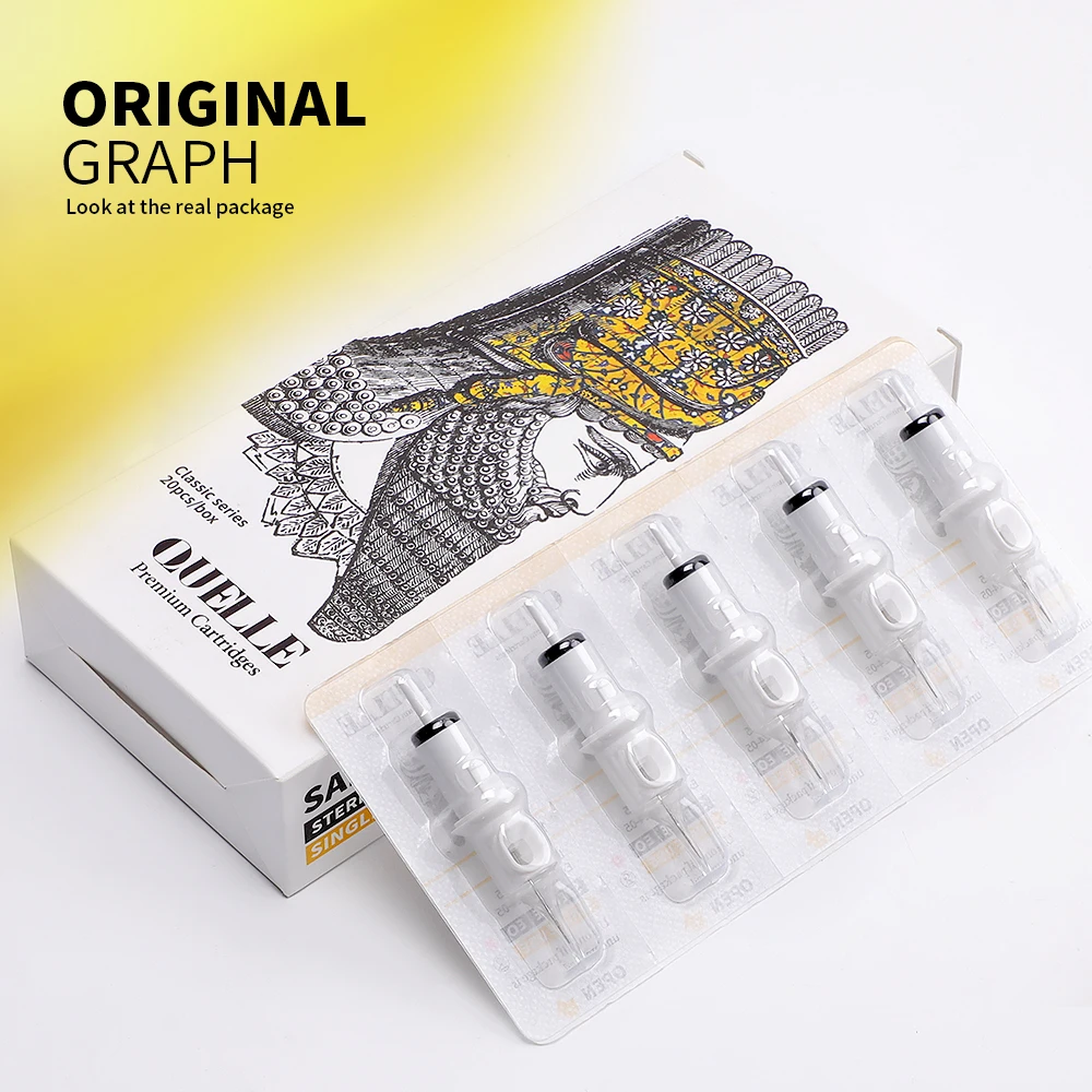 QUELLE 20PCS Tattoo Cartridge Needles #10=0.30mm Disposable Needles RL/RS/M1/RM For Tattoo Machine For Body Eyebrow Makeup