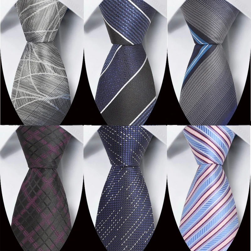 Herren-Krawatte, modisch, 8 cm, klassische Krawatte, Streifen, Marineblau, Krawatten, Business, Hochzeit, Herren-Krawatte, Geschenkzubehör