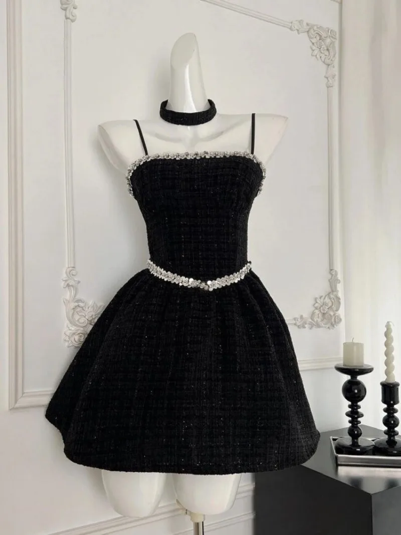 Spring Autumn New Korean Version Chic Women Clothes Darkly Series Japanese Concise Black Dress Two Piece Sets Womens Outifits