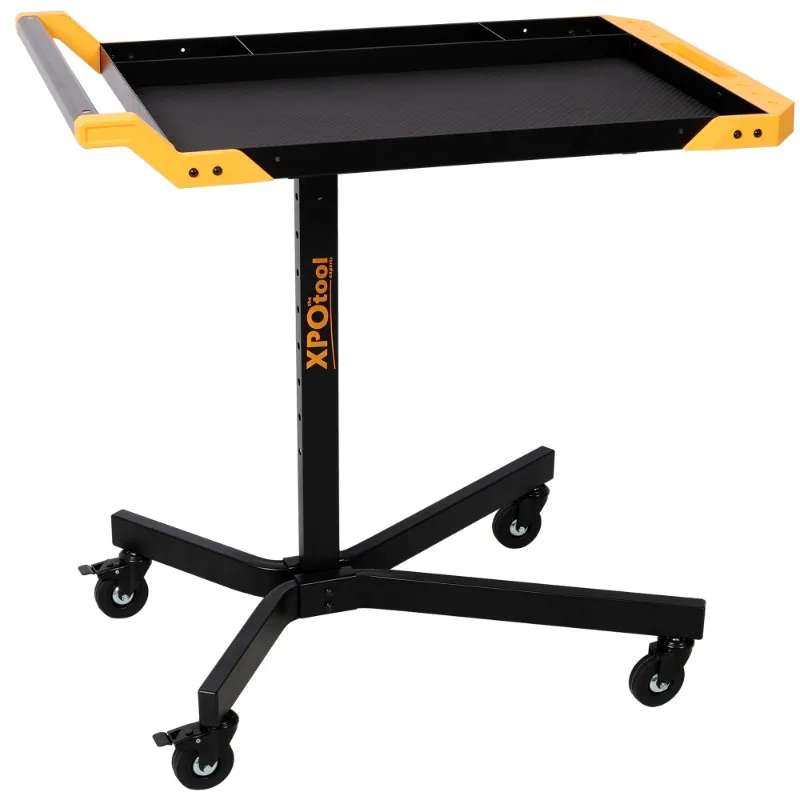 Height-Adjustable Mobile Workbench Rolling Tool Tray Table Portable Workstation for Repair Shop Heavy Duty Rolling Work Table