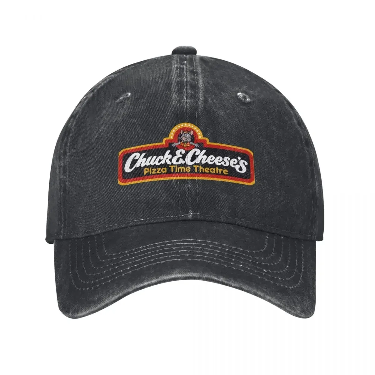 Early-to-Mid 80s Chuck E. Cheese's Pizza Time Theatre Logo Baseball Cap tea Hat Bobble Hat Hat Baseball Cap Women's Hats Men's