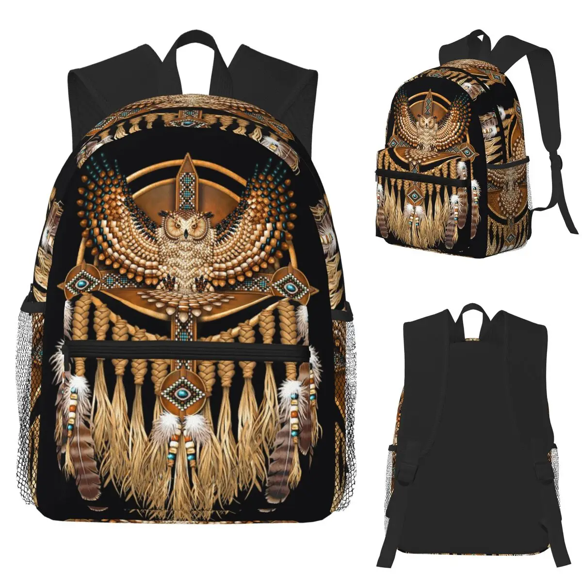 

Родная Мандала Сова Американский студенческий рюкзак Школьная сумка Походный дорожный рюкзак для мальчиков и девочек Книжная сумка Сумки на плечо