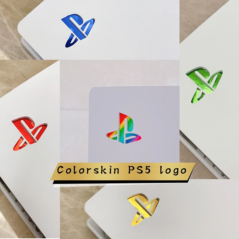 10pcs/lot PS5 logo skin sticker Glossy Vinyl Decal for PS5 disk digital version console Logo Underlay Sticker