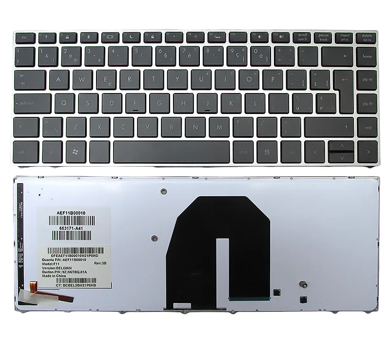 For  HP ProBook 5330 5330m notebook keyboard replacement, silver frame with backlight