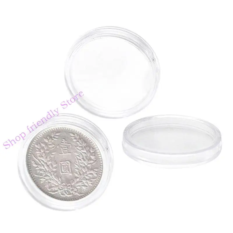 594A Capsules moeda Titular moedas para moedas Round Cards Tags Collection Supplies
