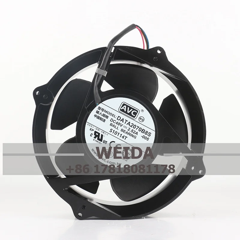 

Original AVC 20070 48V 2.52A 4800RPM 20CM all-metal DATA2070B8S large air volume cooling fan 200*200*70MM