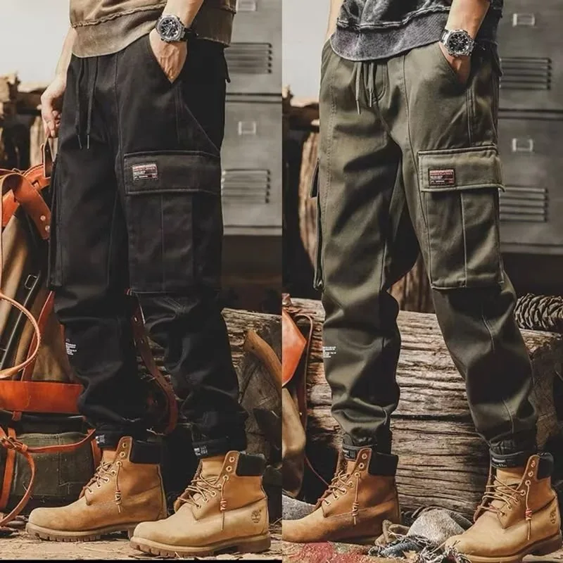 

Весенне-осенние износостойкие брюки, свободные брюки для спецодежды, мужские модные брендовые повседневные брюки из чистого хлопка в американском стиле