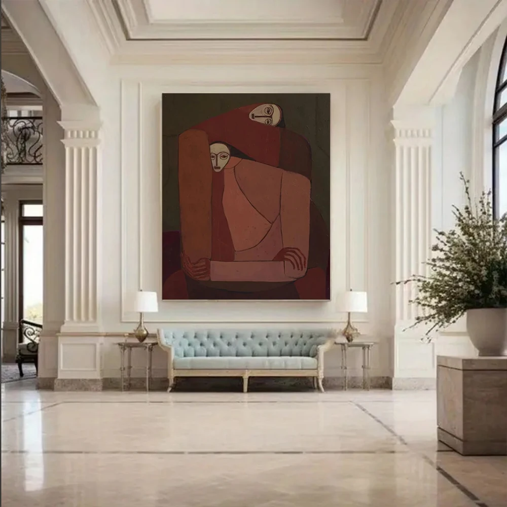 

100% Handmade Abstract Oil Painting On Canvas Picasso style figure Wall Art Picture Large Mural For Home Living Room Decor Image