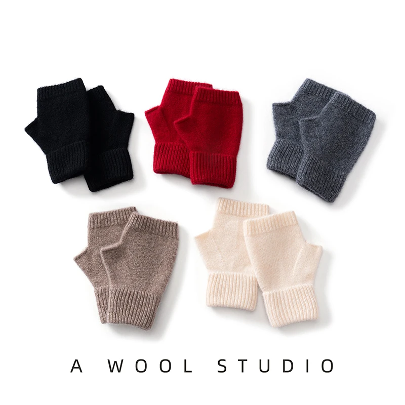 2025 Women's 100% Merino Wool Fingerless Thermal Mitts