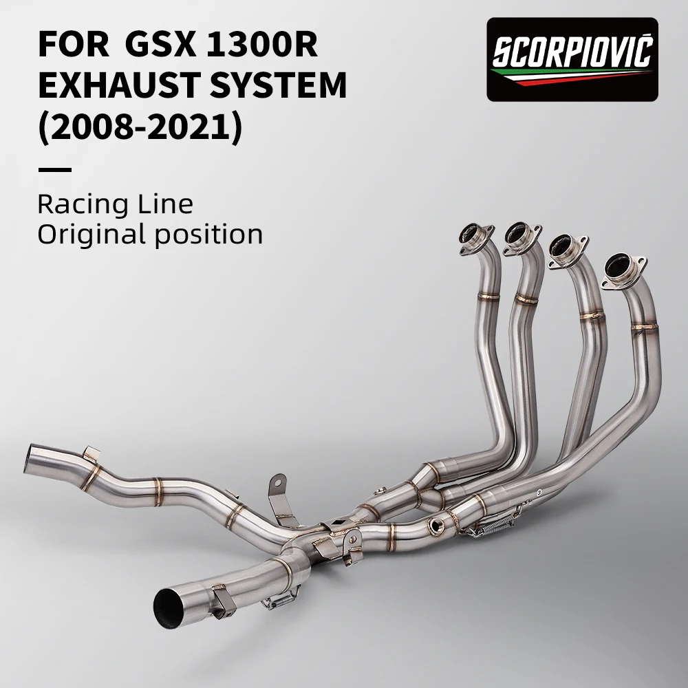 Full Exhaust System For Hayabusa 1300 GSX1300R GSX 1300 R 2008-2021 Motorcycle Exhaust Muffler Header Front Link Pipe Escape