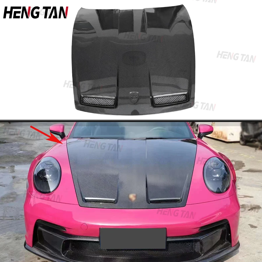 

GT3 Style Carbon Fiber Car Front Bumper Engine Hood Bonnet Vent Cover Parts For Porsche Carrera 911 992 Upgrade Body kit