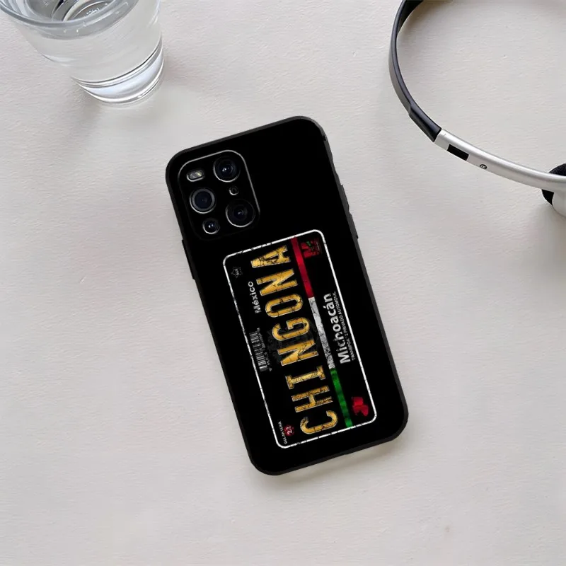 Michoacan License Plate Embroidery Phone Case For OPPO Find X3 Neo Reno 8 6 Pro 7 X5 A57 A54 A55 A74 One Pro Plus 8 11 6 9 7