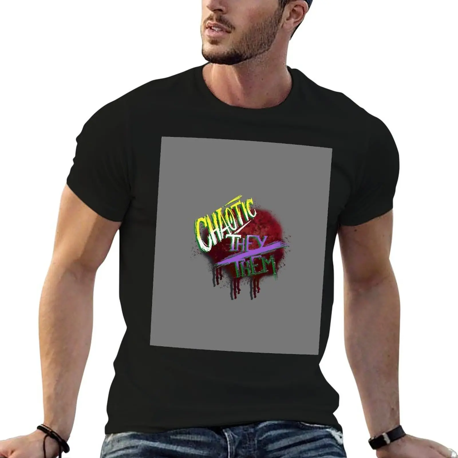 Chaotic They/Them T-Shirt Blouse street wear t shirt for men