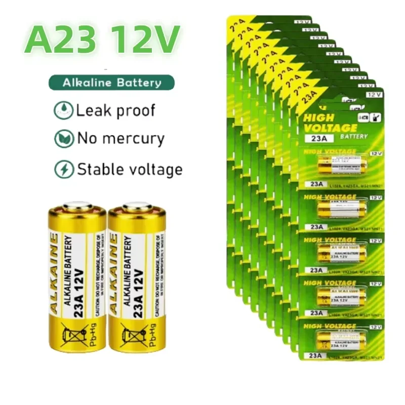 10PCS 12V Alkaline Battery A23 23A 23GA A23S E23A EL12 MN21 MS21 V23GA L1028 GP23A LRV08 for Remote Control Doorbell Dry Cell