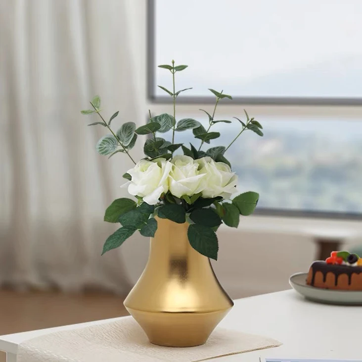 

2026 Garden Planter DesignHome Wedding Decoration Nordic Vases Modern Silver Golden Home Decor Luxury Ceramic Flower Vases for D