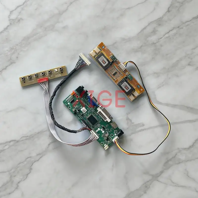 

For CLAA216WA01 M185B1-L01 LCD Display Screen Controller Drive Board DIY Kit LVDS 30-Pins 1366x768 HDMI+DVI+VGA 1366*768 4-CCFL