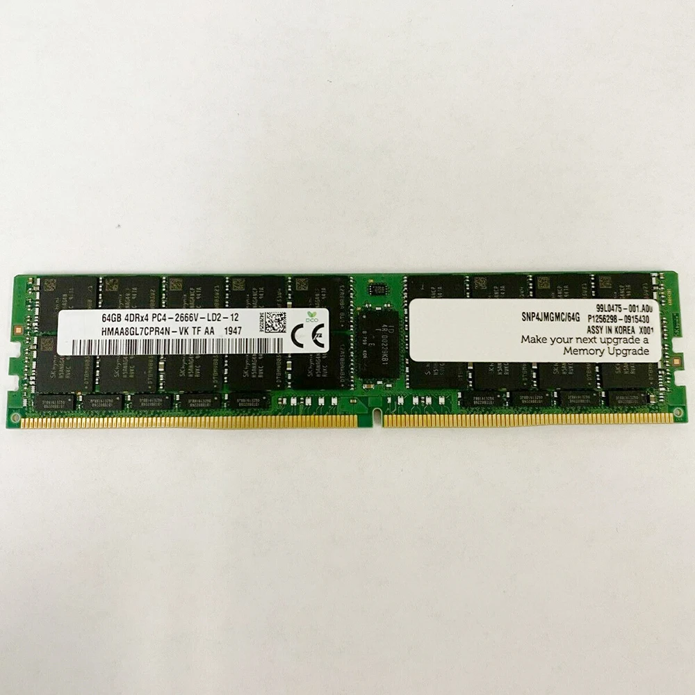 1Pcs For SK Hynix RAM 64G 64GB DDR4 2666 4DRX4 PC4-2666V EC LR Memory HMAA8GL7CPR4N-VK