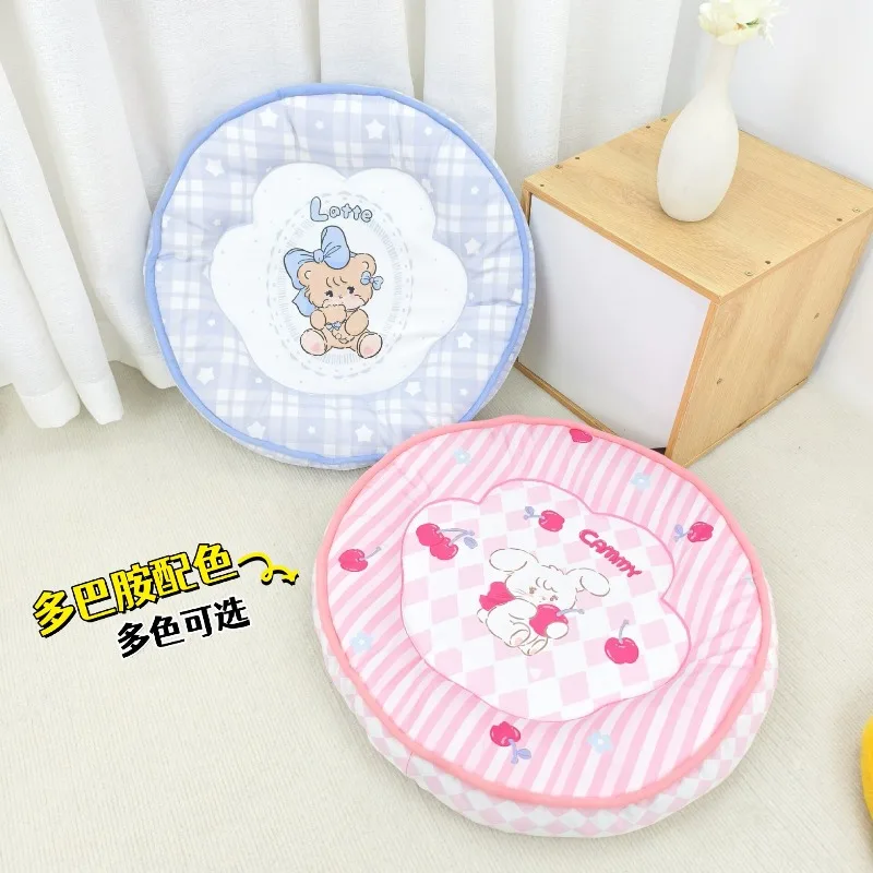 Ins Wind Pet Pad Cute Round Cushion Thickened Micro Waterproof Cat Sleeping Bed Universal in All Seasons