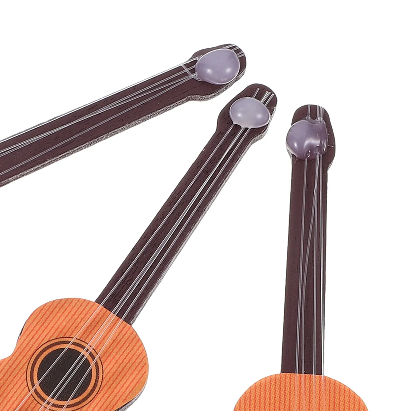 

3Pcs Wooden Mini Guitar Models Vintage Design Smooth Surface Lifelike Classical Instrument Decor for Mini House Dollhouse