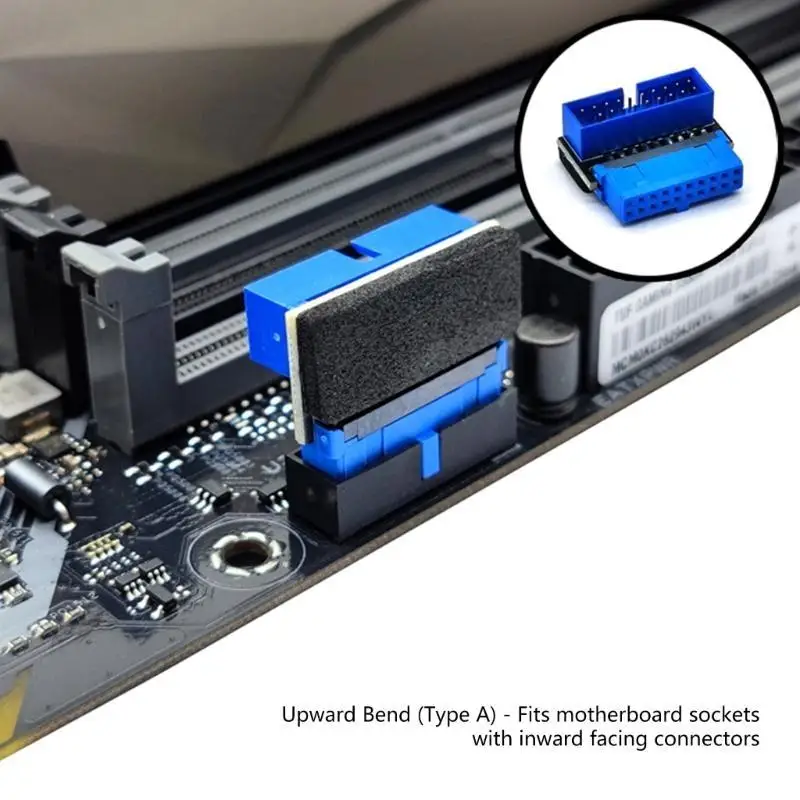 Y1UB اللوحات الأم USB3.0 19pin 20pin ذكر إلى أنثى تمديد محول 90 درجة زاوية محول USB رأس محول