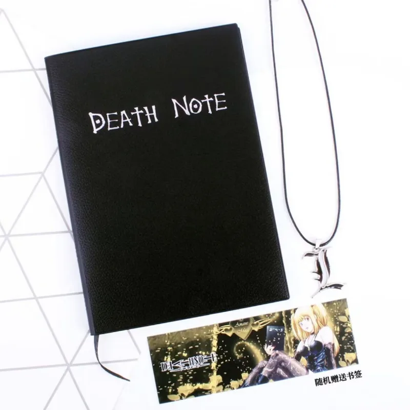 Death Note Animation Peripheral Yagami Moon Notebook Black Notepad Cute Student Learning Stationery Goose Feather Pen Wholesale