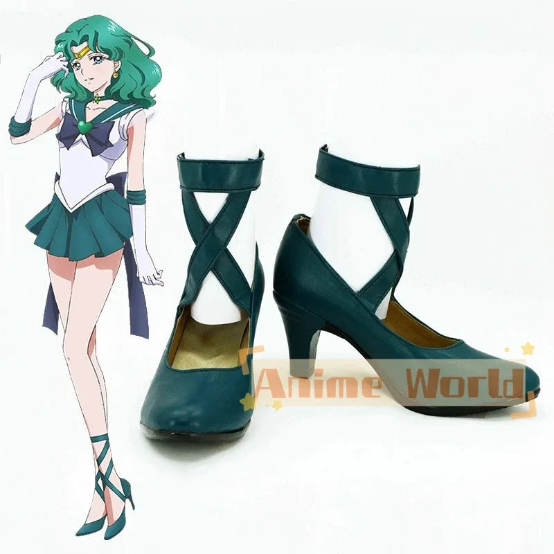 

Sailor Neptune Michiru Kaiou Cosplay Shoes Halloween Carnival Boots Custom Made