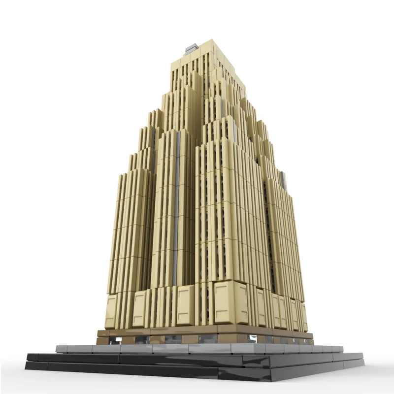 Set di blocchi MOC in scala 1:800-modello Wyndham Hotel NY, 922 pezzi, regalo appassionato di architettura, Kit di costruzione creativa