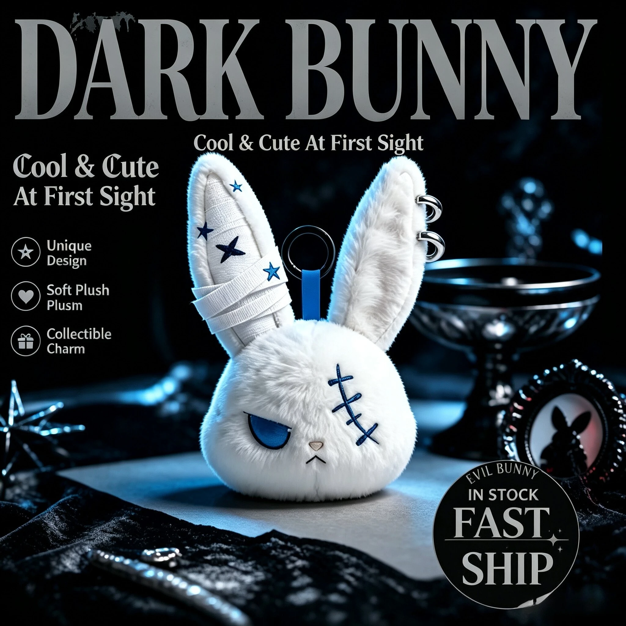 Dark Humor Plush Bunny Keychain Reborn Rabbit Doll Gift Funny Creepy Cute Toy