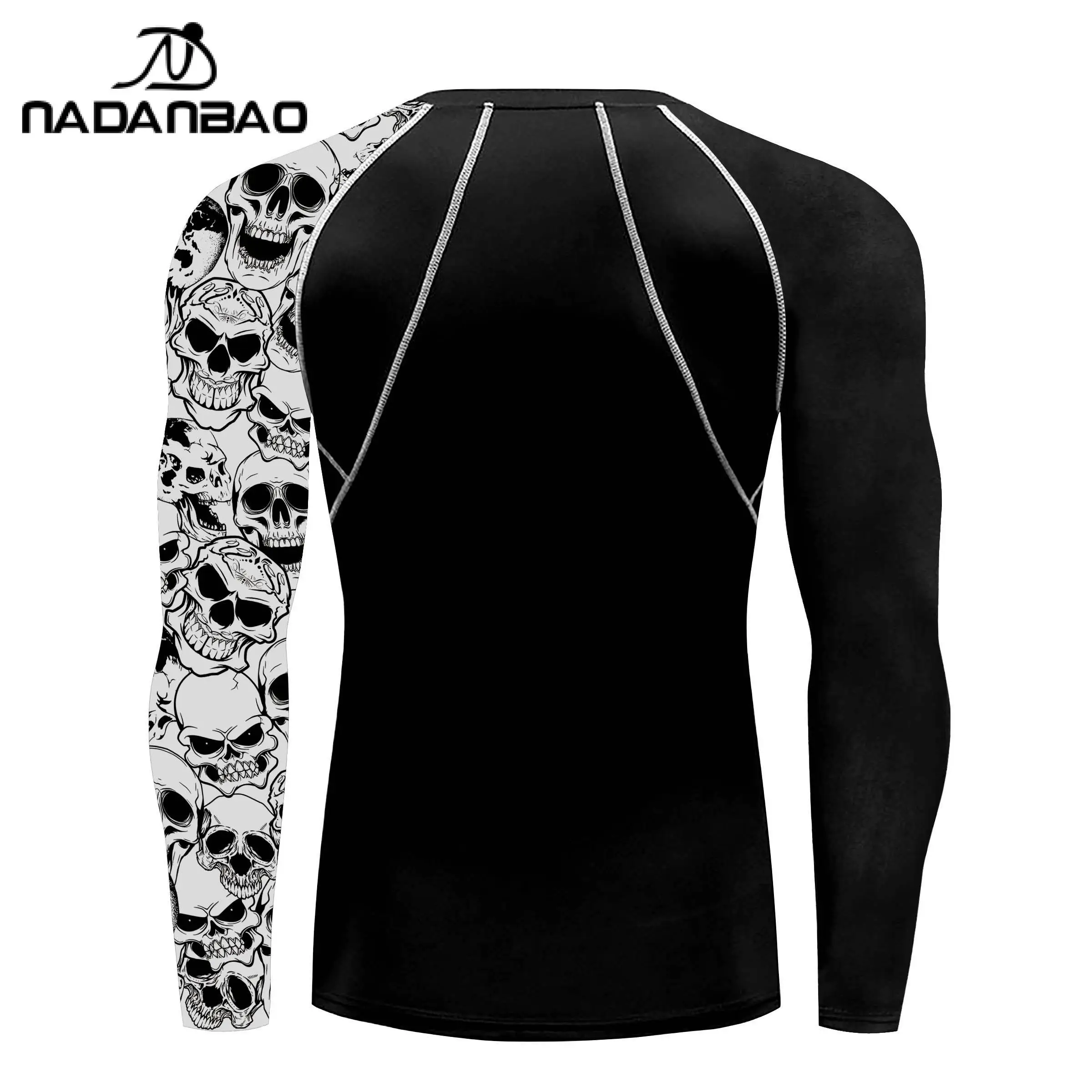 Nadanbao Quick Drying Surfing Wetsuit for Men 3D Printing Fitness T-Shirt Beach Party Swimwear Surfing Beachwear Top Clothes