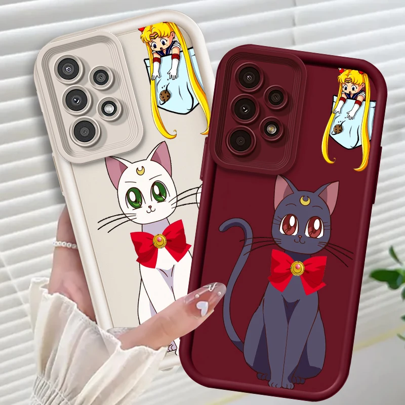 

Sailor Moon Cat Cartoon For Samsung A73 A71 A54 A53 A52 A51 A33 A32 A21S A14 A13 A12 A25 A04 A05 5G Eye Ladder Back Phone Case