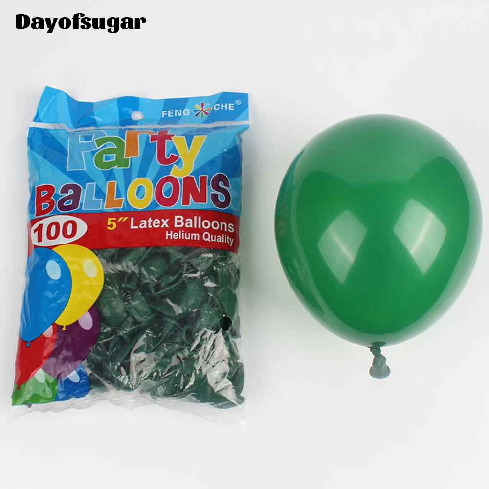 5/10/12Inch Dark Green Balloons 100/50Pcs 3.2/2.2/1g Ink Forest Green Latex Balloons for Birthday Baby Shower Christmas Decoor