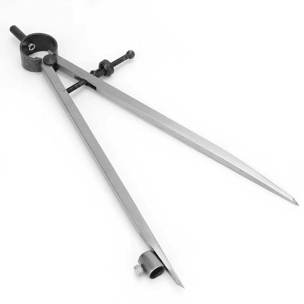 Carbon Steel Wing Divider Compass Rotating Joint 0.27 Inch Thick Woodworking Compass Scribe 200mm Length Pencil Holder