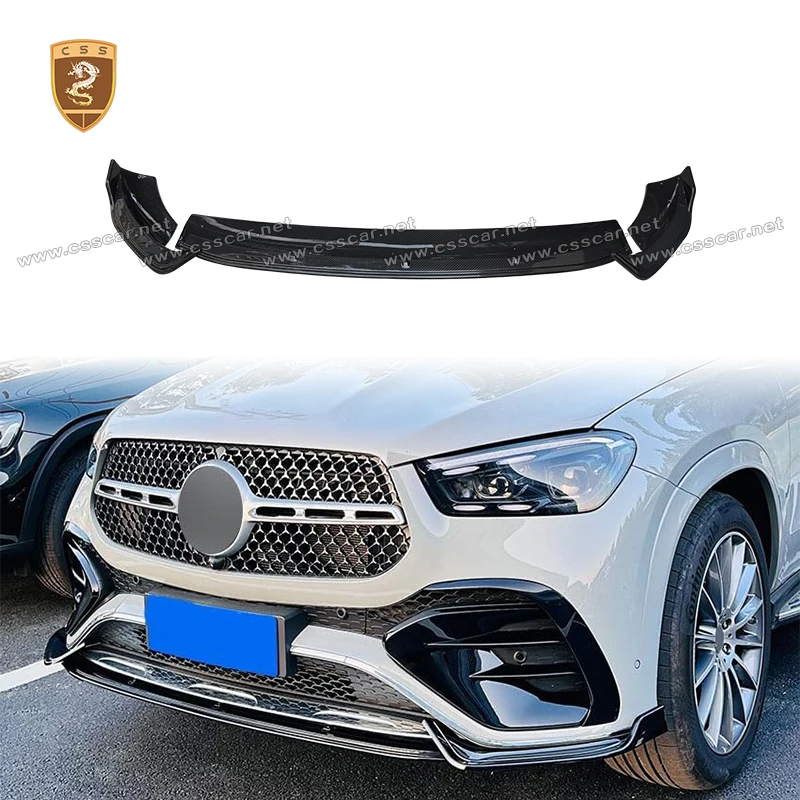 

Car Front Bumper Lip Spoiler Spiltter Diffuser For Benz GLE 2025 CSS Style Dry Carbon Fiber Protector Under Lip Diffuser Spoiler