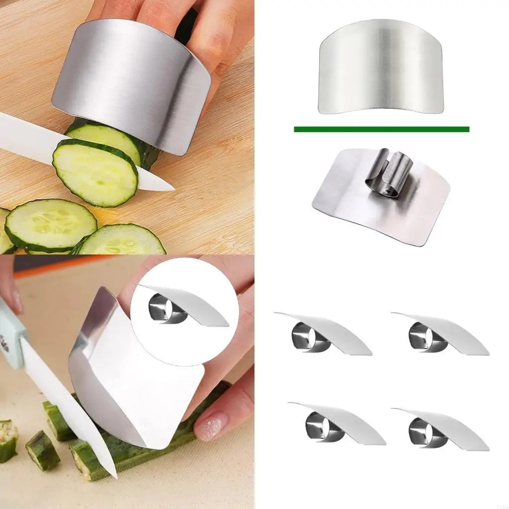 Ergonomic Cutting Aid Stainless Steels Finger Protector for Vegetables Safe Preparation Device