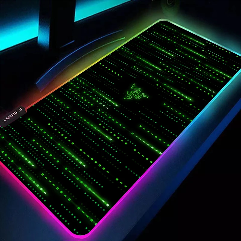 Alas Mouse LED RGB Razer Fashion Mewah Aksesoris PC Alas Mouse Gaming Besar Alas Laptop Karet Alas Meja HD Anti Selip