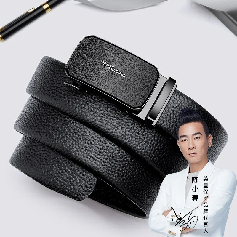 

Men's leather belt 2025 new automatic buckle cowhide dad belt brand high-end trendy men's belt business