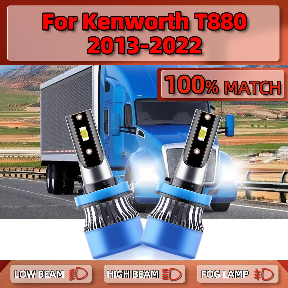 

Canbus LED Headlights 20000LM Auto Headlamps Bulbs 120W Car Lamp 12V 6000K For Kenworth T880 2013-2017 2018 2019 2020 2021 2022