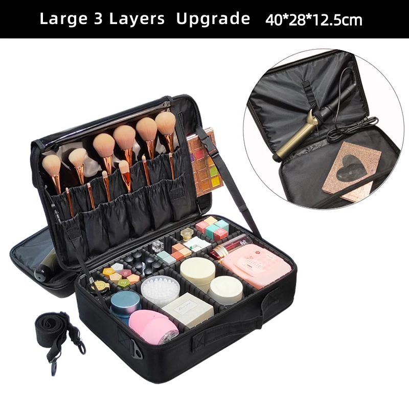 

New Upgrade Large Capacity Cosmetic Bag Hot-selling Professinal Women Travel Makeup Case