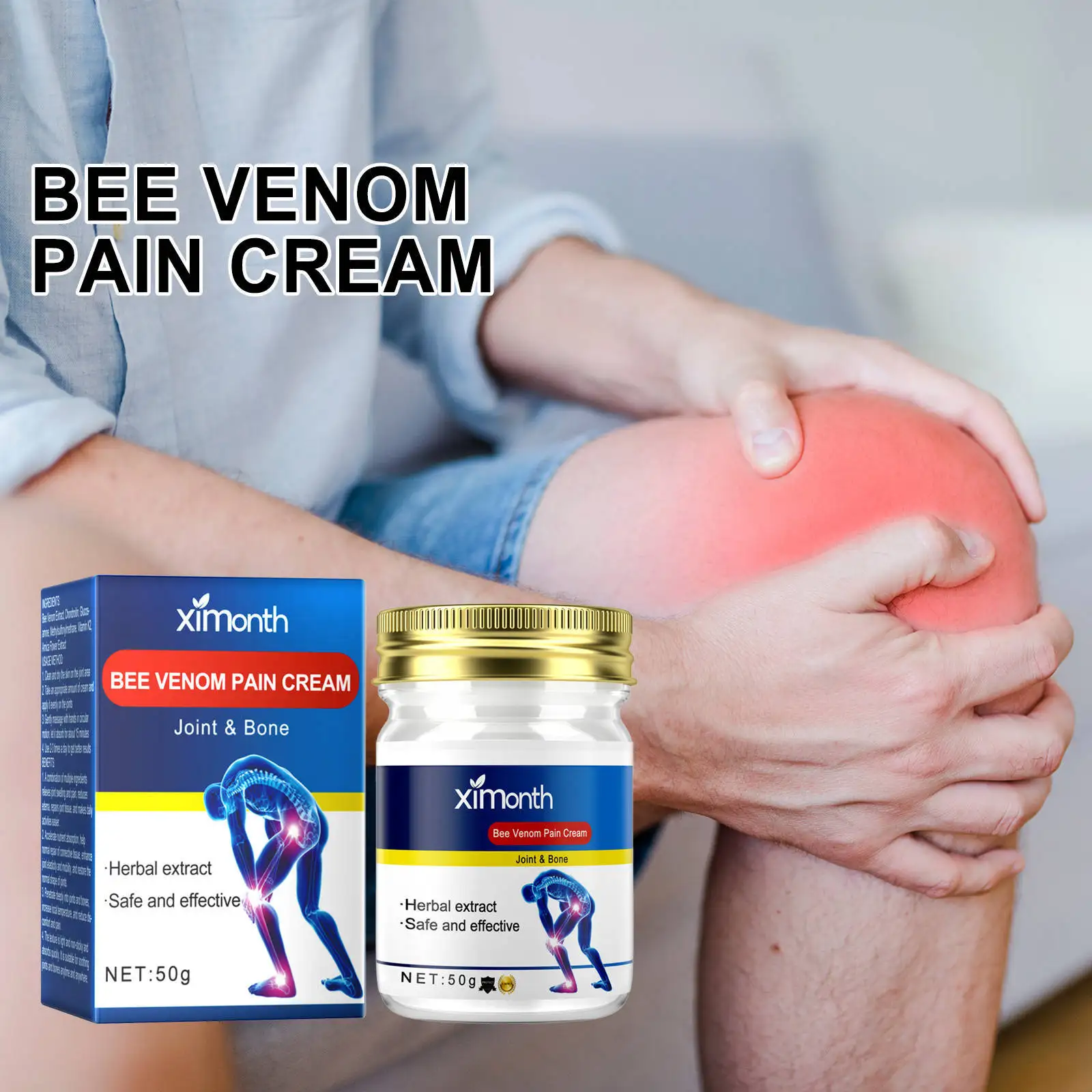 

Bee Venom Joint Pain Care Cream Relieve Lumbar and Knee Muscle Soreness Tratamiento De Relajación Arthritis Sciatica Health Care