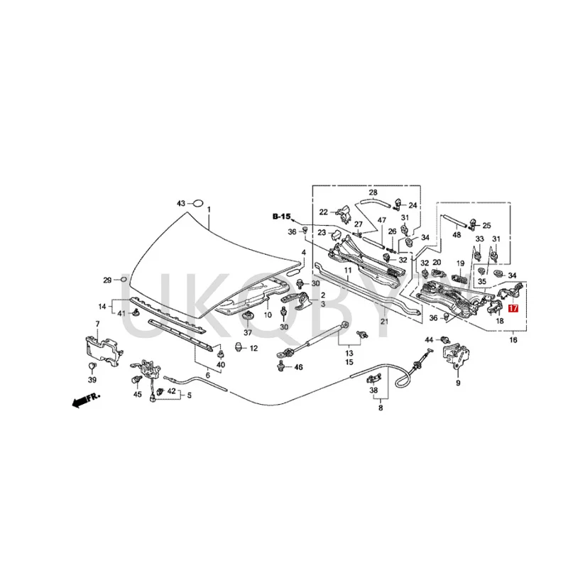 74222SDAA00 74212SDAA00 Suitable for Ho nd a Accord Engine hood dumpling cover, engine hood hinge rubber cover