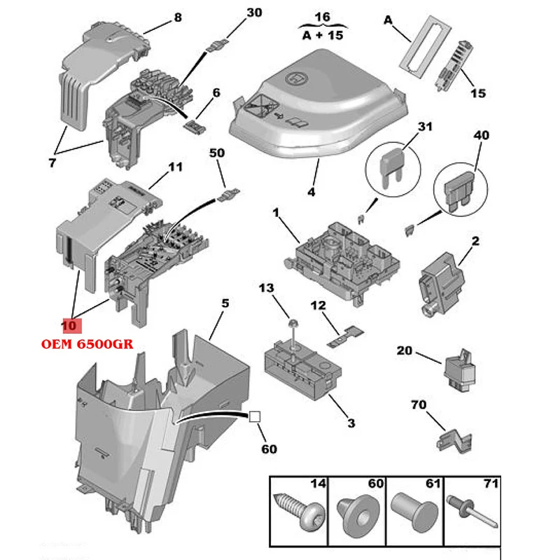 Adatto per Peugeot 308CC SW RCZ 3008 Citroen C4 Picasso modulo di protezione e gestione della batteria OEM 6500GR